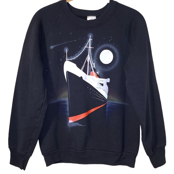 Fruit of the Loom Sweaters - Vintage Queen Mary Ship Sweater